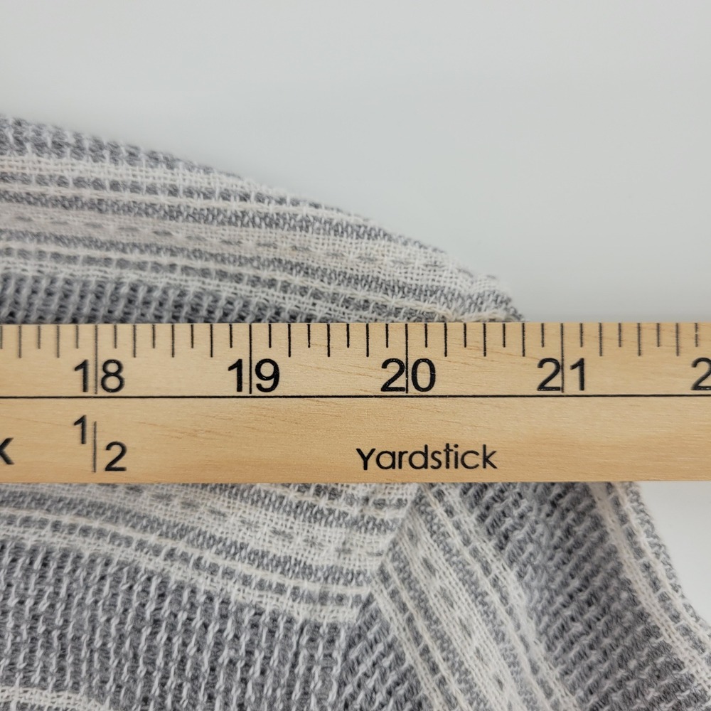 Zara Mens XL Grey White Textured Vertical Stripe Short Sleeve Camp Collar Shirt - Picture 8 of 11